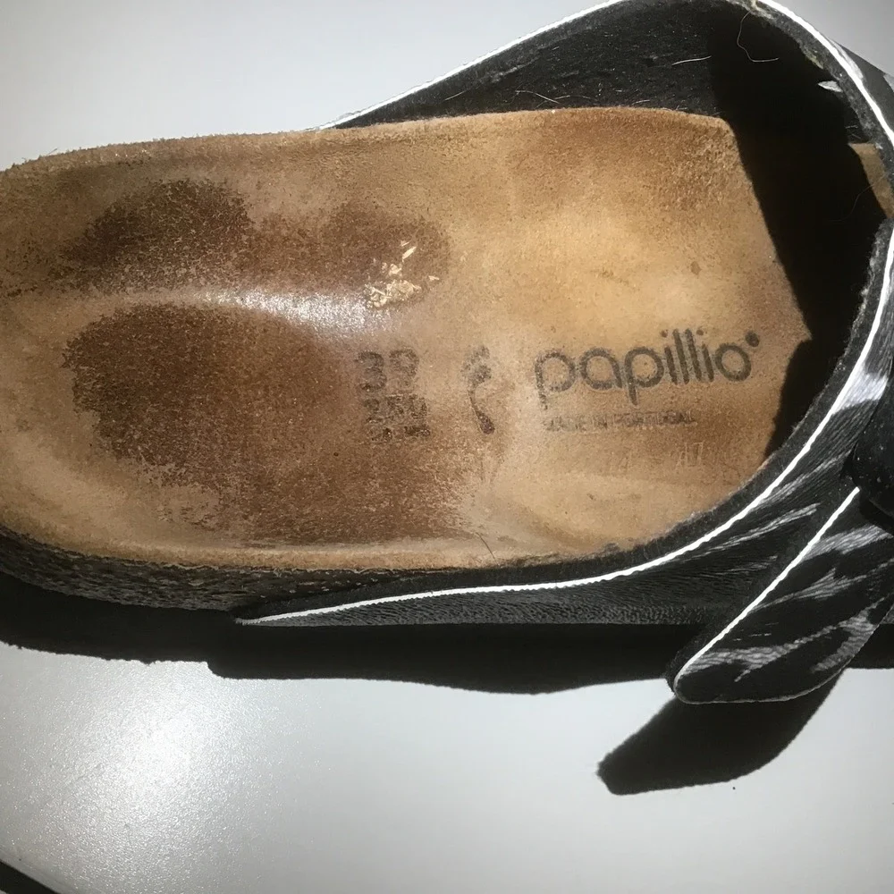 Papillio Birkenstock Arizona Platform Sandals Animal Print Grey Black 39 Narrow
